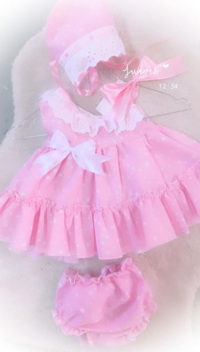 Ela pink star dress set