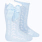 Condor Baby Blue Open Knit Bow Socks