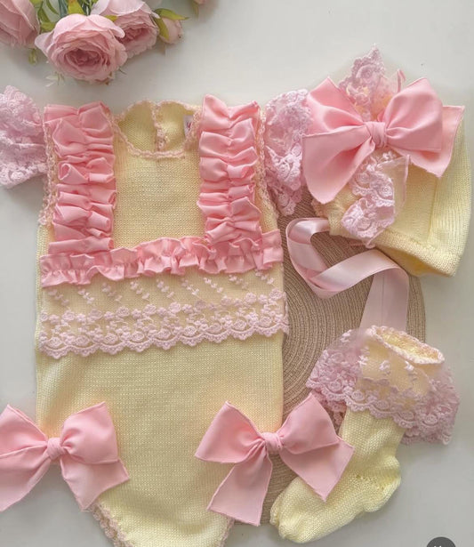 Ela Lemon & Pink Romper Set