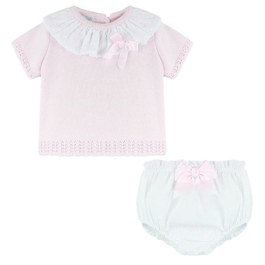 Baby Pink Knitted two piece set