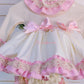 Ela cream & pink knit dress set