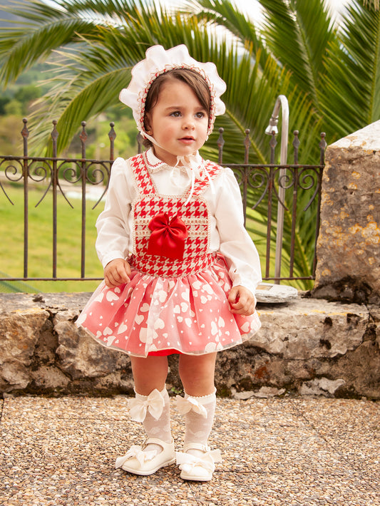 IN23-10 Red heart Romper & blouse set