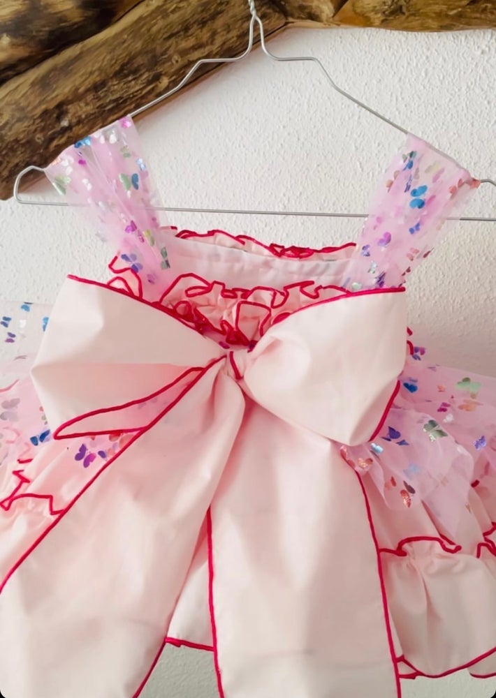 Ela pink mariposa dress set