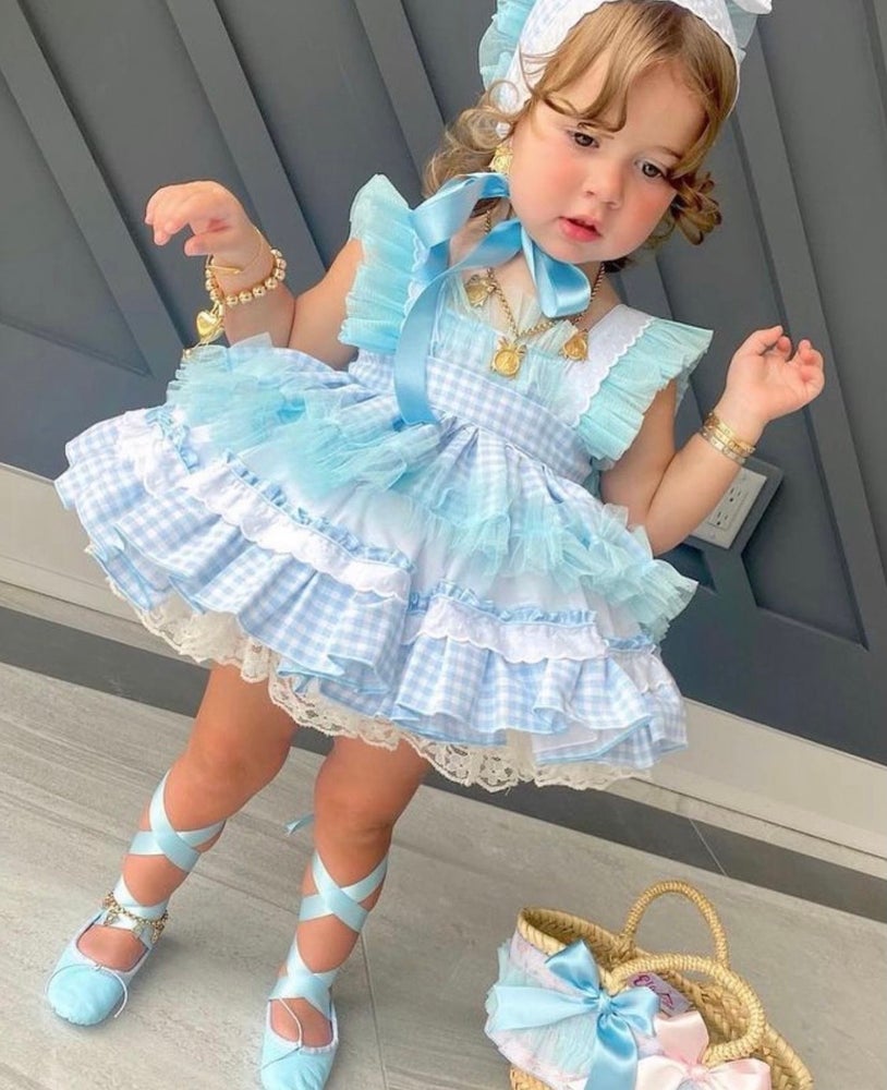 Blue candy floss dress set
