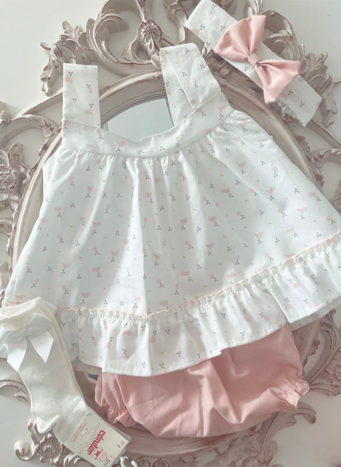 Babyferr Pale pink floral dress set