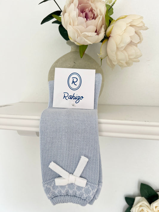 23136 Rahigo baby blue socks with bow 10-12 YEARS